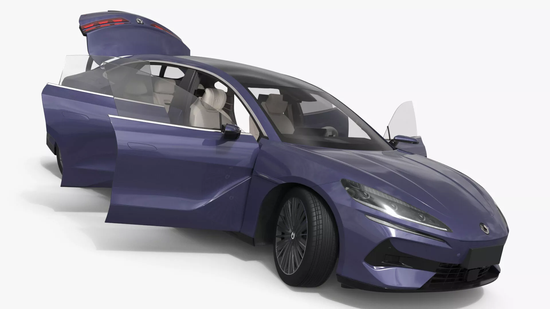 Denza Z9 Electric Sedan Rigged for Maya 3D model