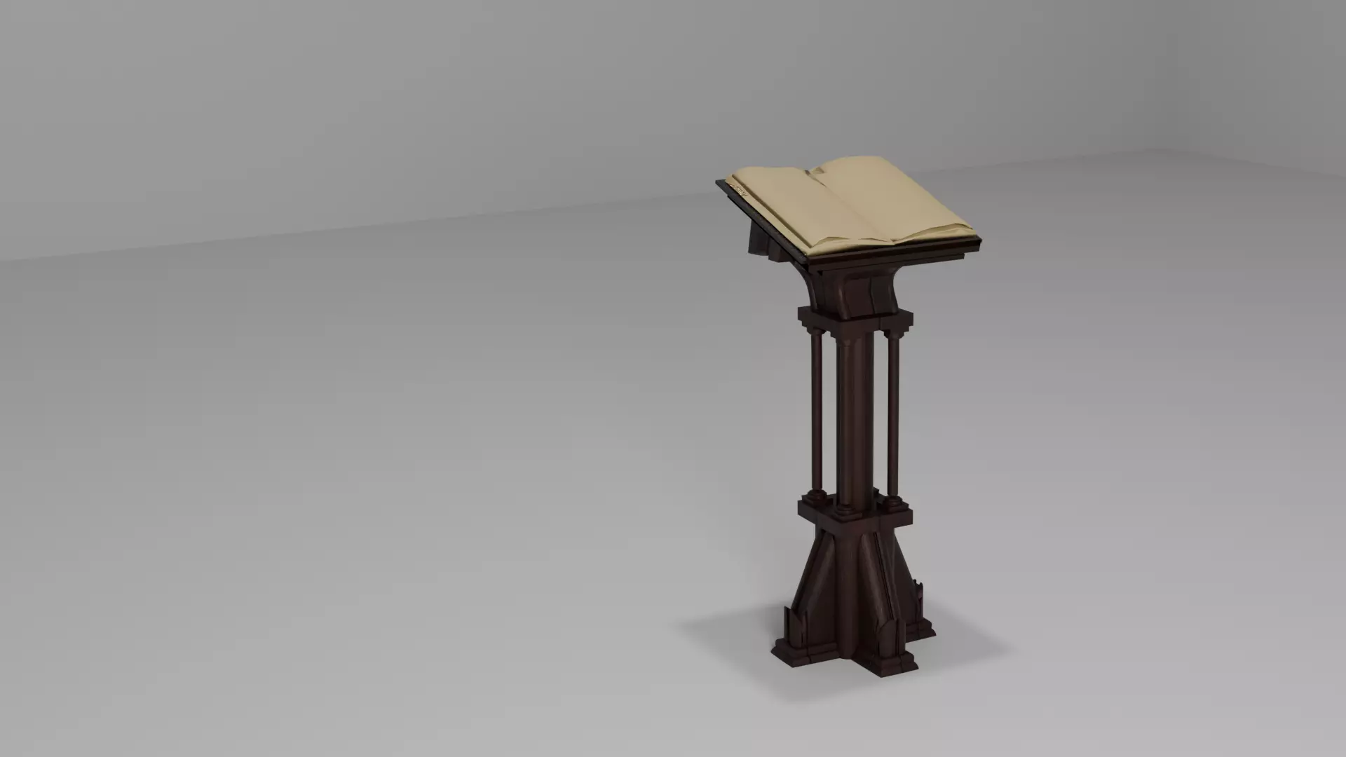 Gothic Lectern with Book - Medieval Fantasy 3D model