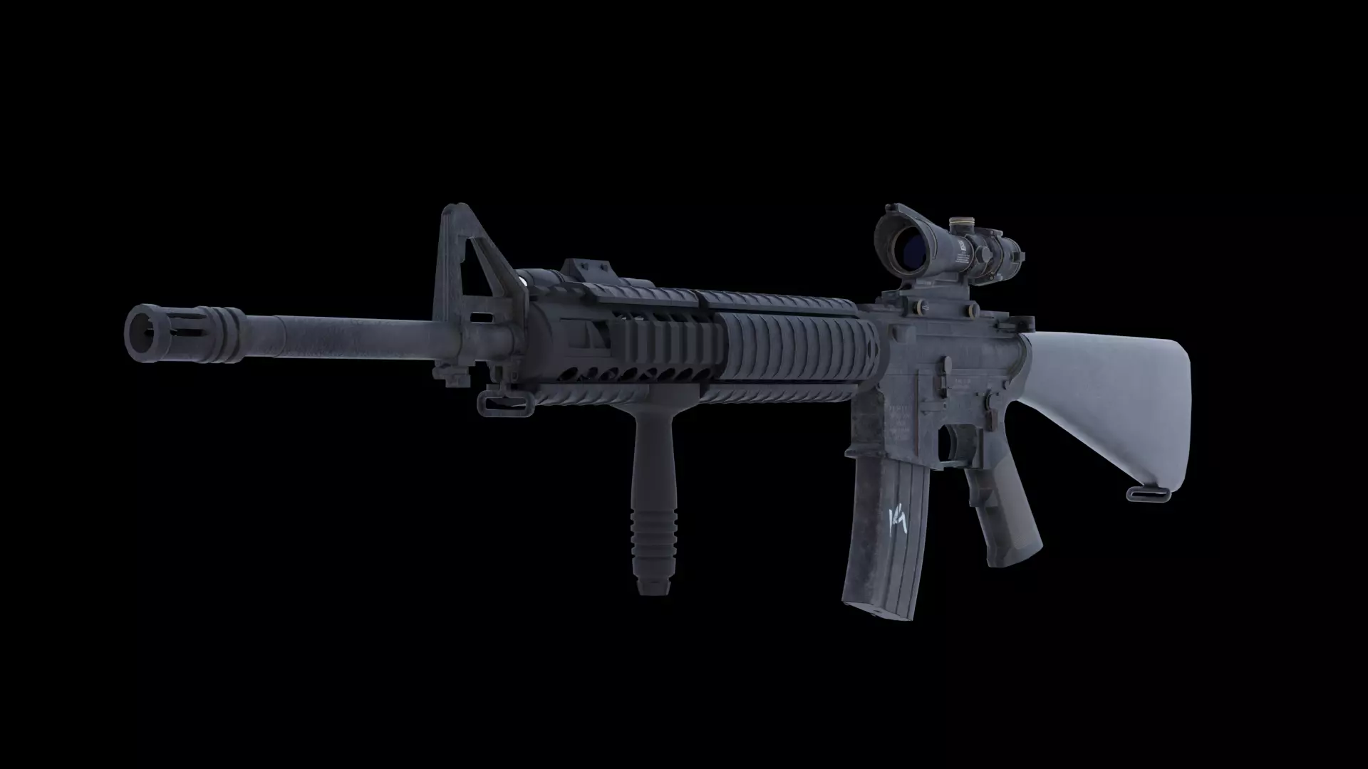 Tactical M16A4 M4 Assault Rifle Variant Game Ready Low-poly 3D model
