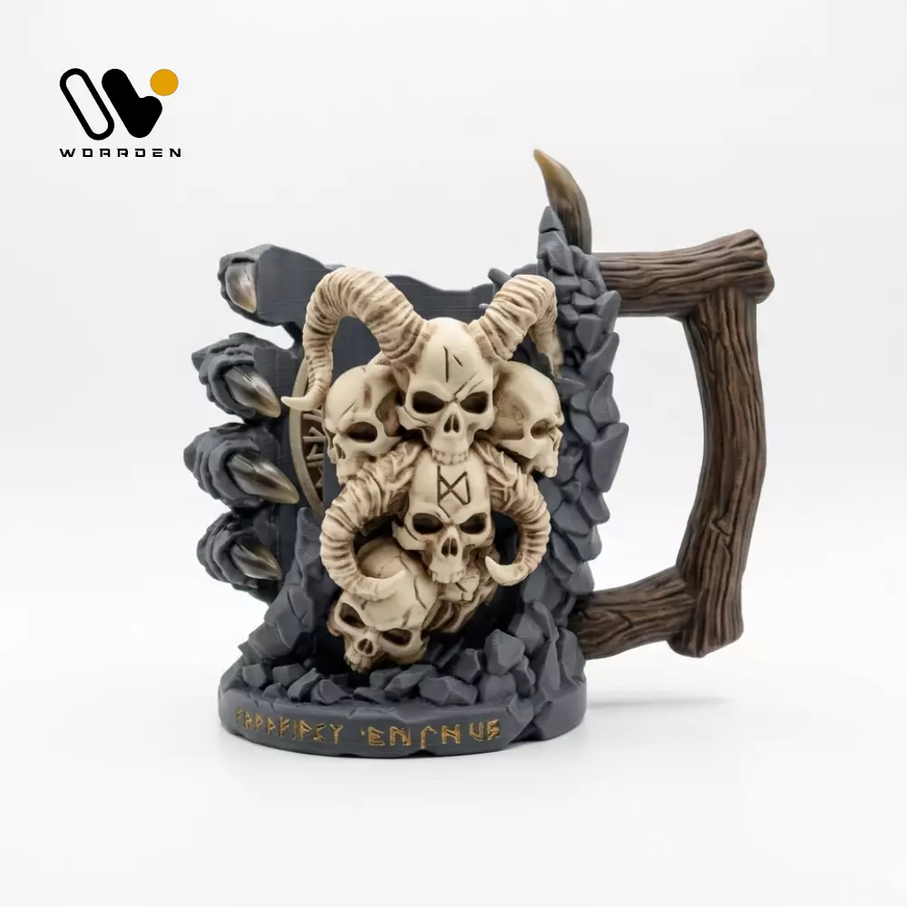 Skull Arm Beer Can Holder STL 3D print model