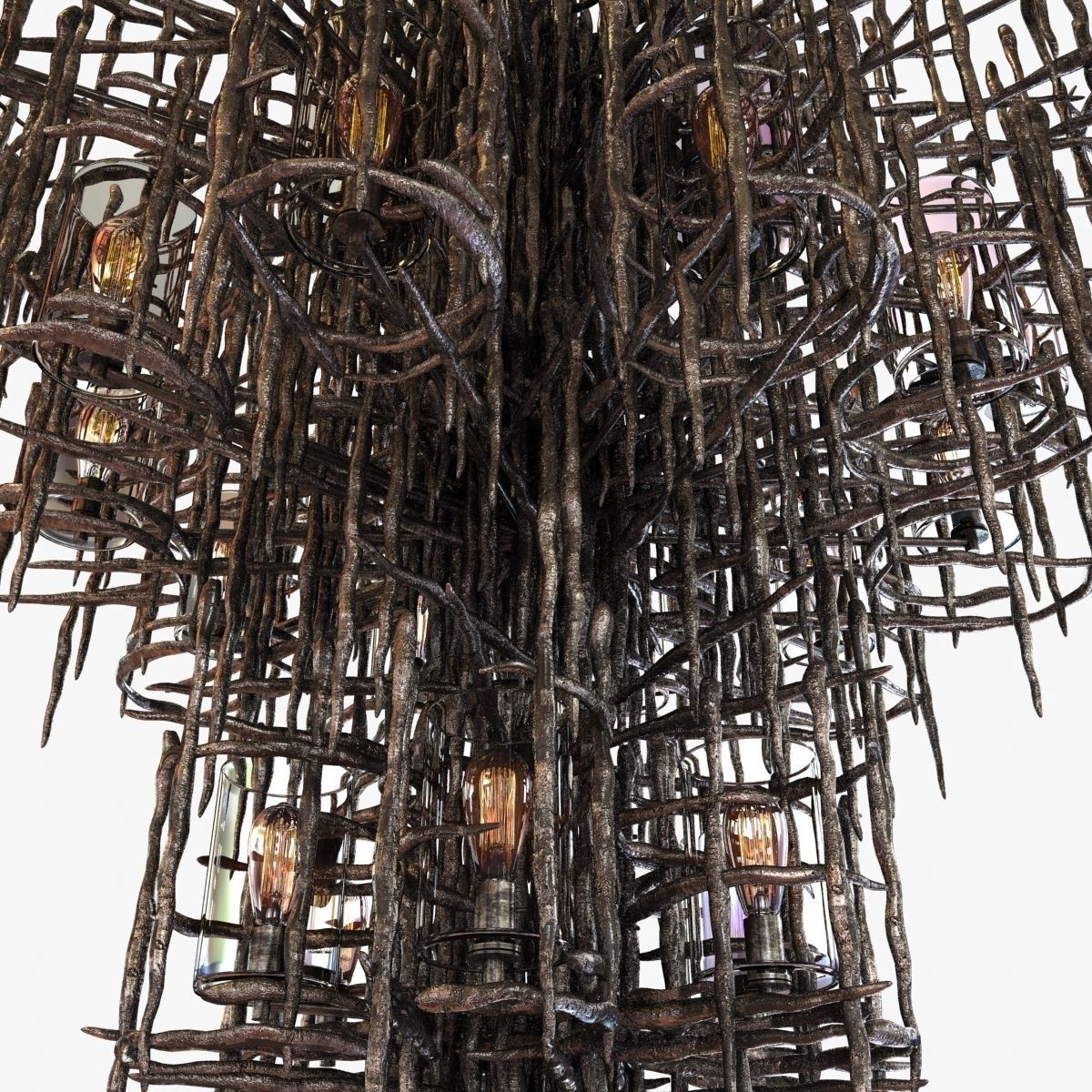 Custom made stalactite style chandelier and sconce 3D model_2