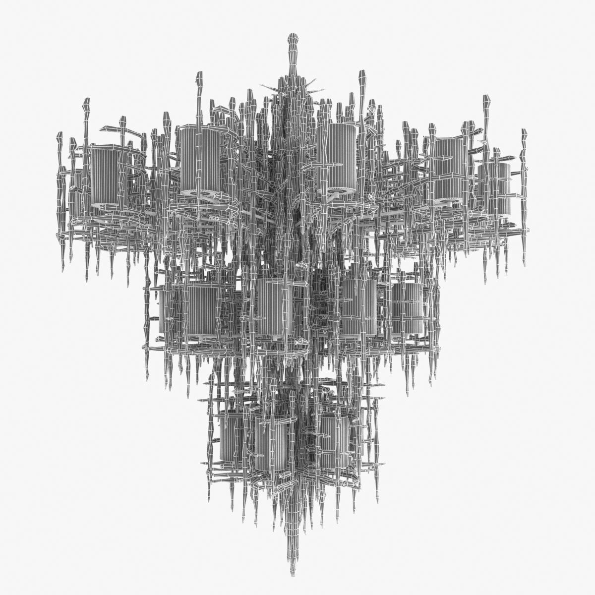 Custom made stalactite style chandelier and sconce 3D model_10