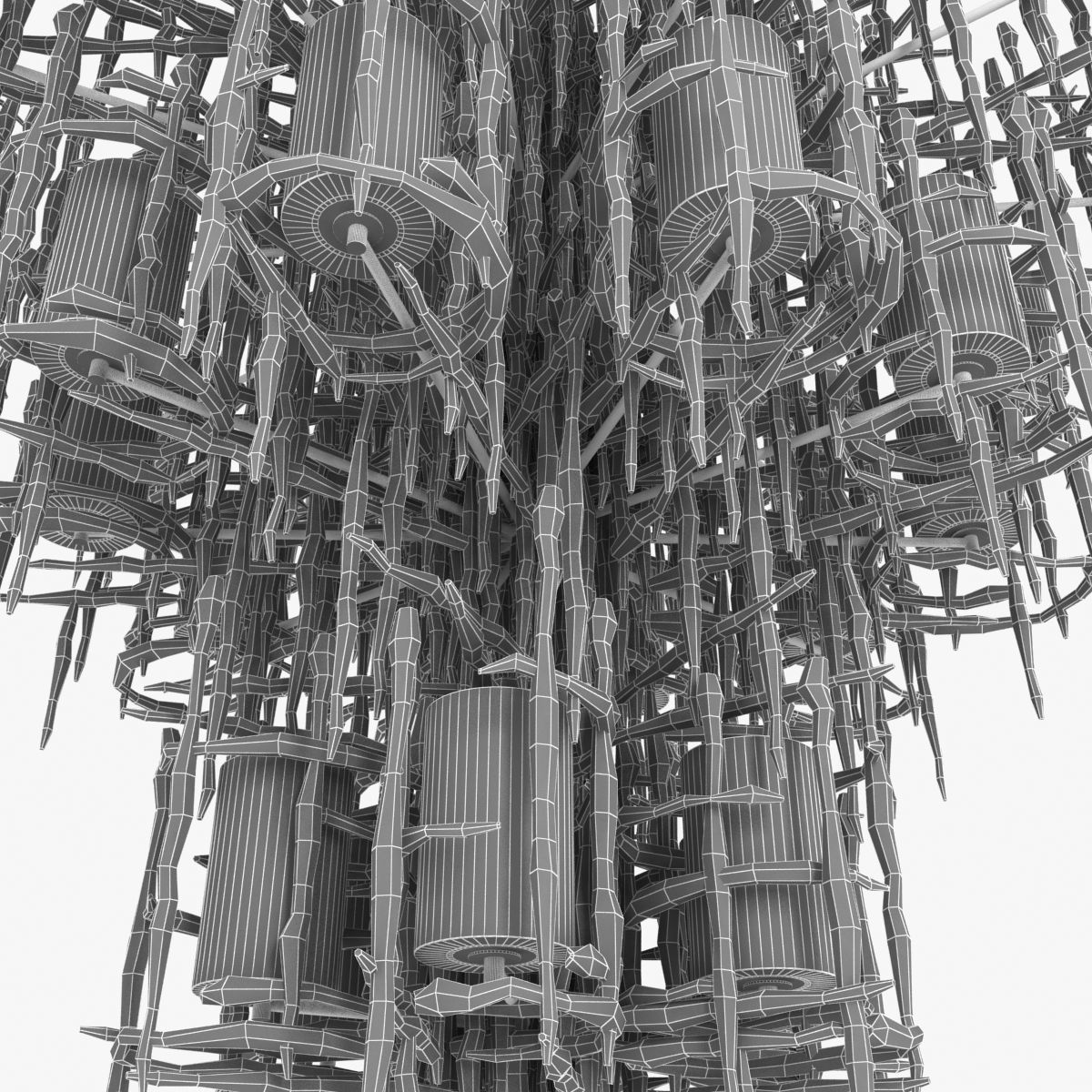 Custom made stalactite style chandelier and sconce 3D model_7