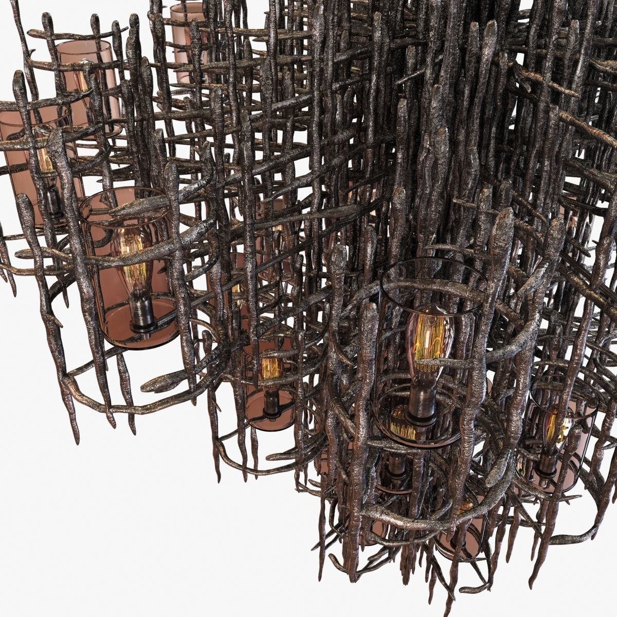 Custom made stalactite style chandelier and sconce 3D model_1