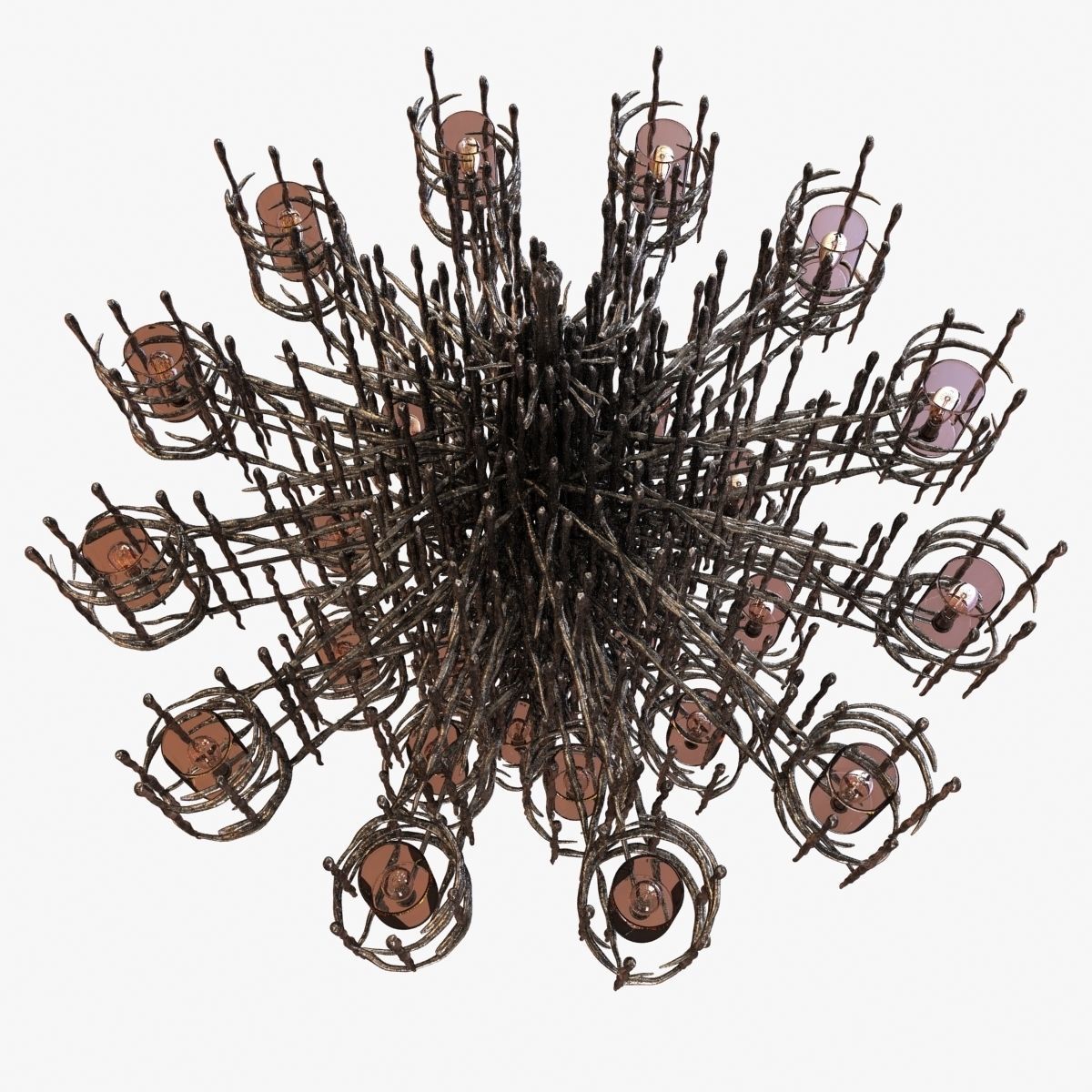 Custom made stalactite style chandelier and sconce 3D model_3