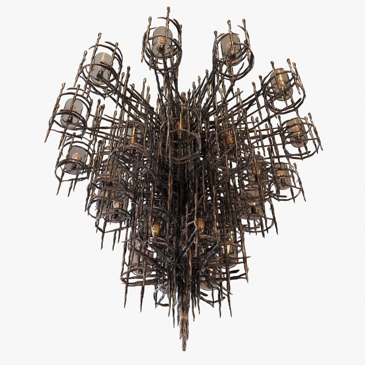 Custom made stalactite style chandelier and sconce 3D model_4