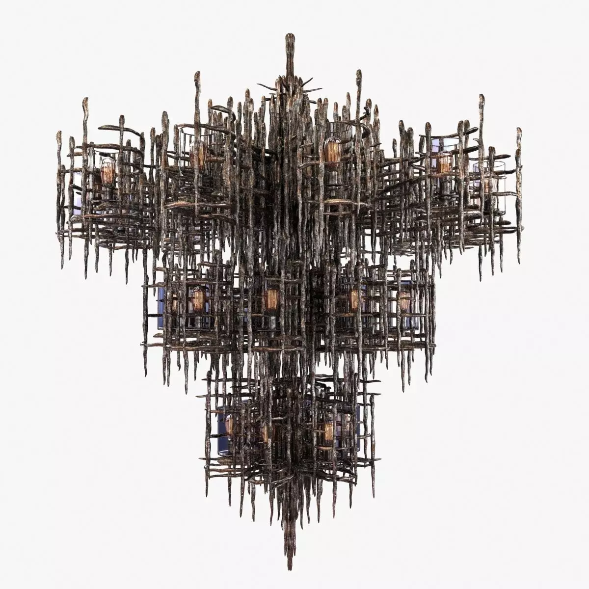 Custom made stalactite style chandelier and sconce 3D model_0