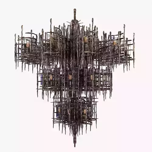 Custom made stalactite style chandelier and sconce