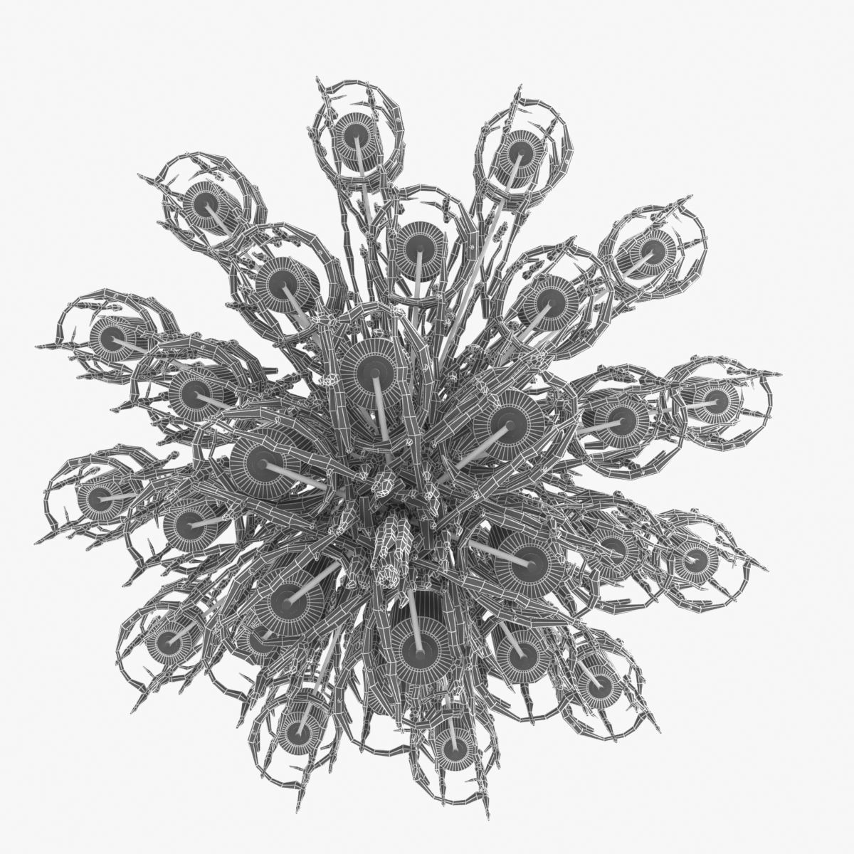 Custom made stalactite style chandelier and sconce 3D model_12