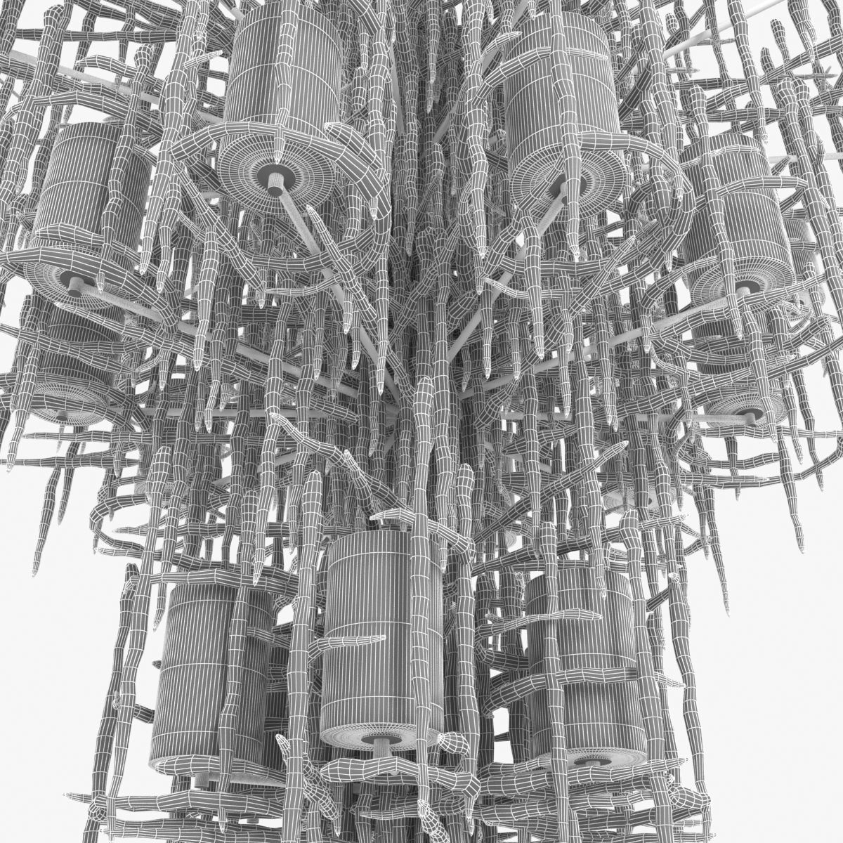 Custom made stalactite style chandelier and sconce 3D model_9