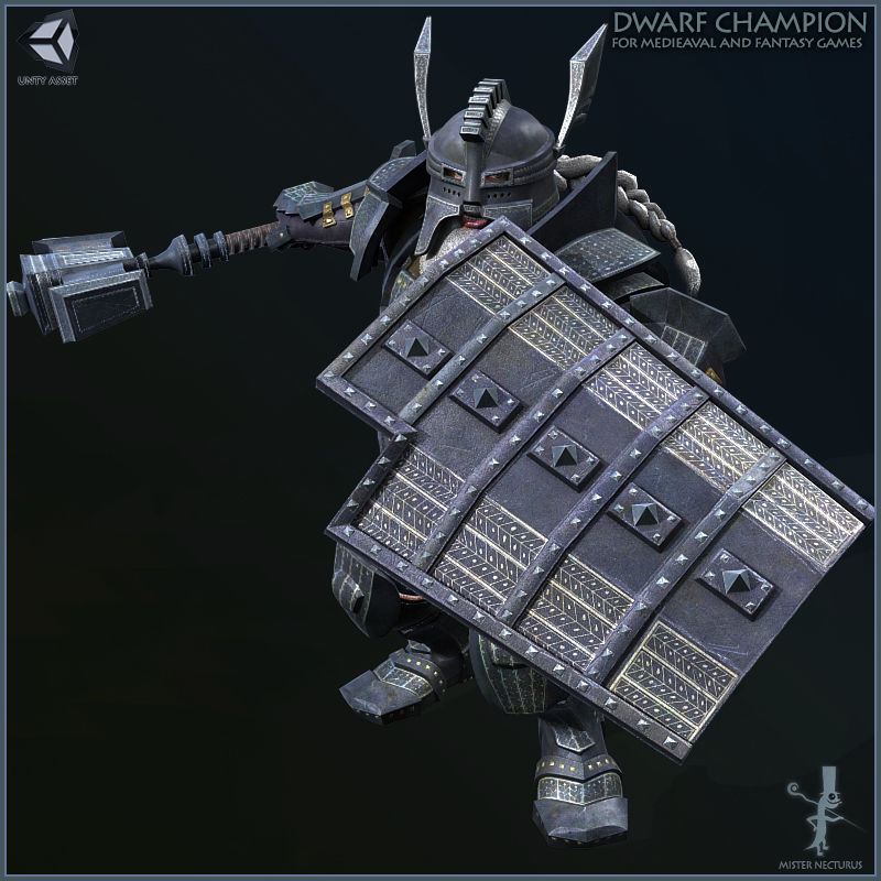 Dwarves Warriors Low-poly 3D model_21