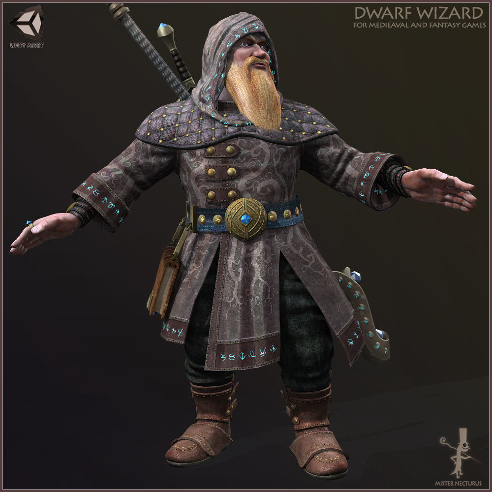 Dwarves Warriors Low-poly 3D model_42