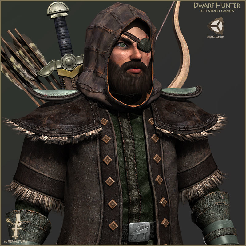 Dwarves Warriors Low-poly 3D model_28