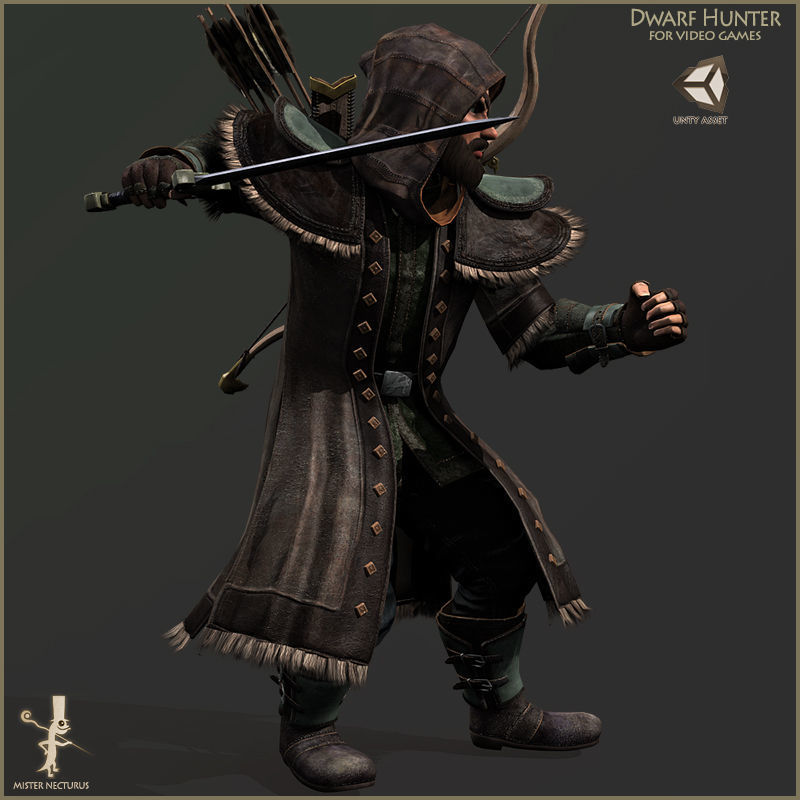 Dwarves Warriors Low-poly 3D model_29