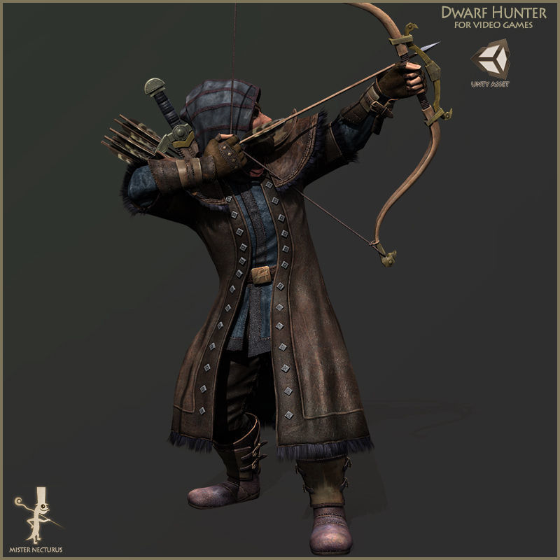 Dwarves Warriors Low-poly 3D model_31