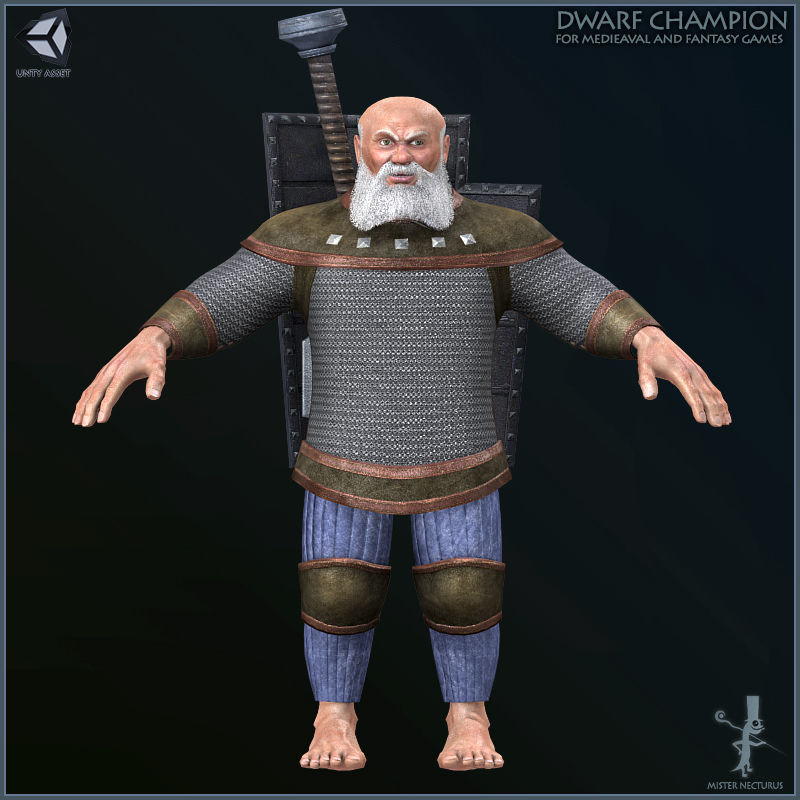 Dwarves Warriors Low-poly 3D model_15