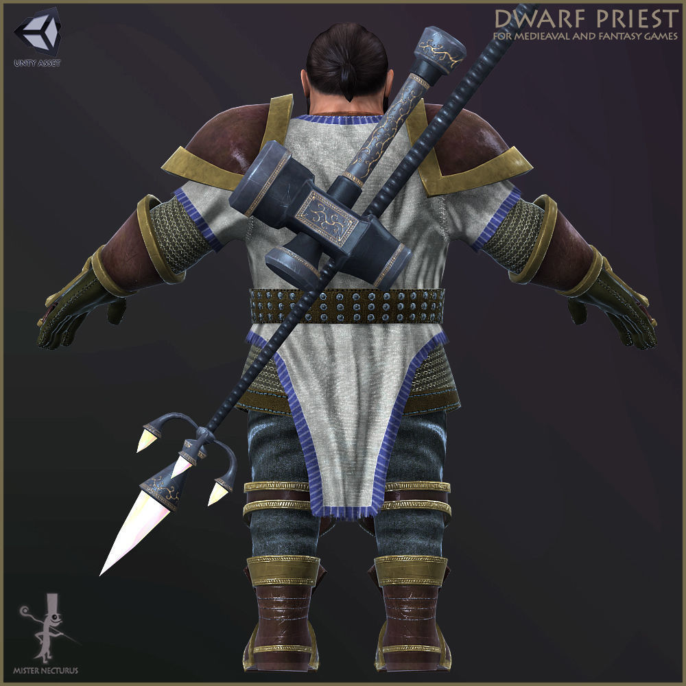 Dwarves Warriors Low-poly 3D model_8