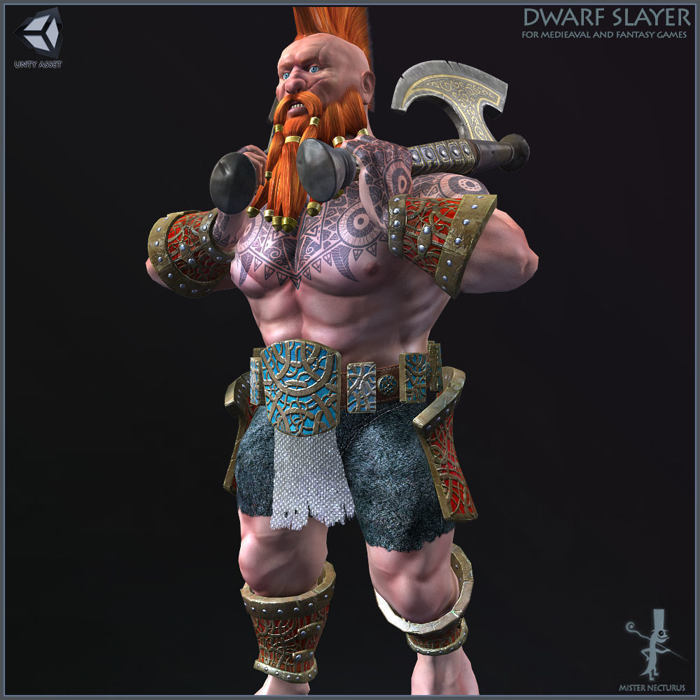Dwarves Warriors Low-poly 3D model_48
