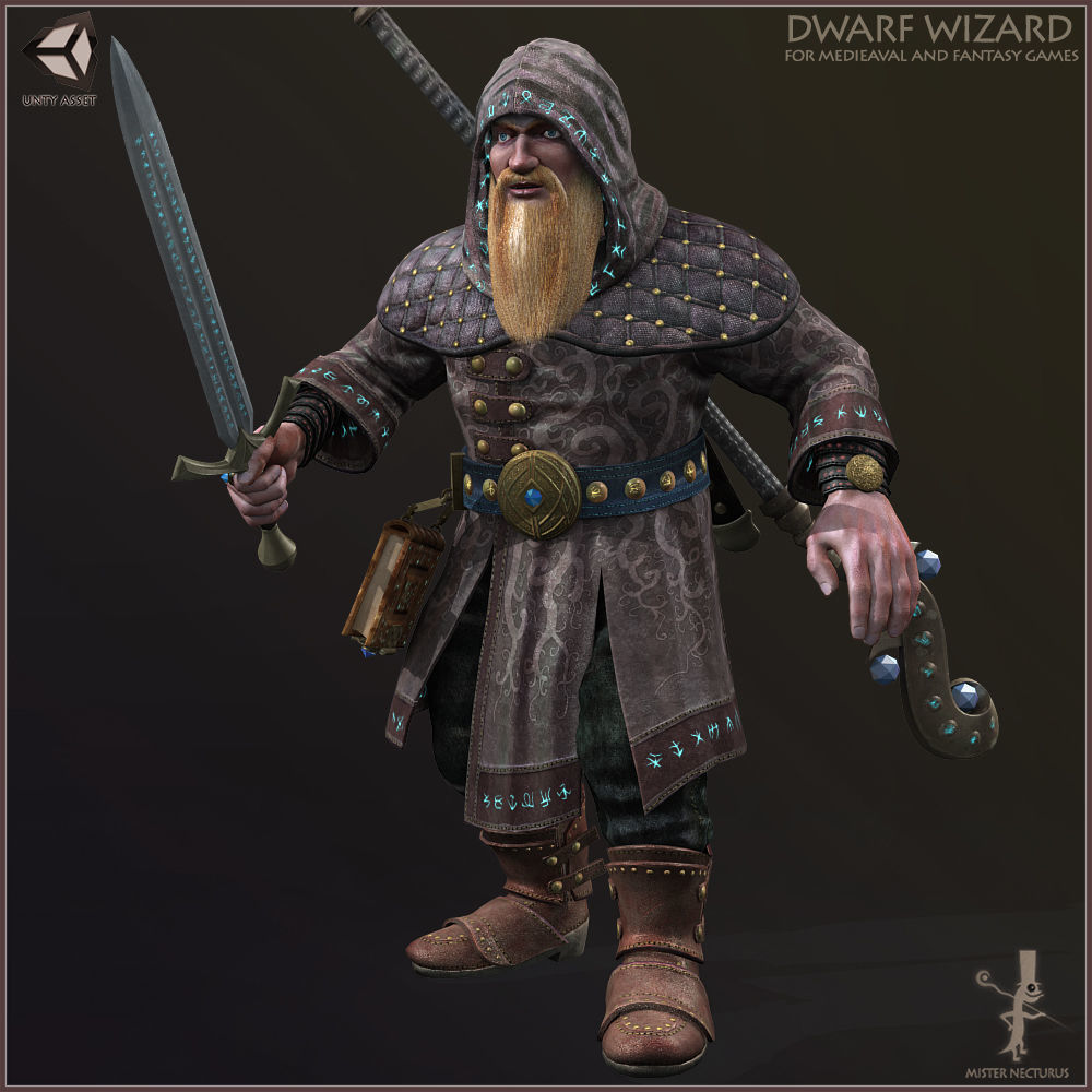 Dwarves Warriors Low-poly 3D model_41