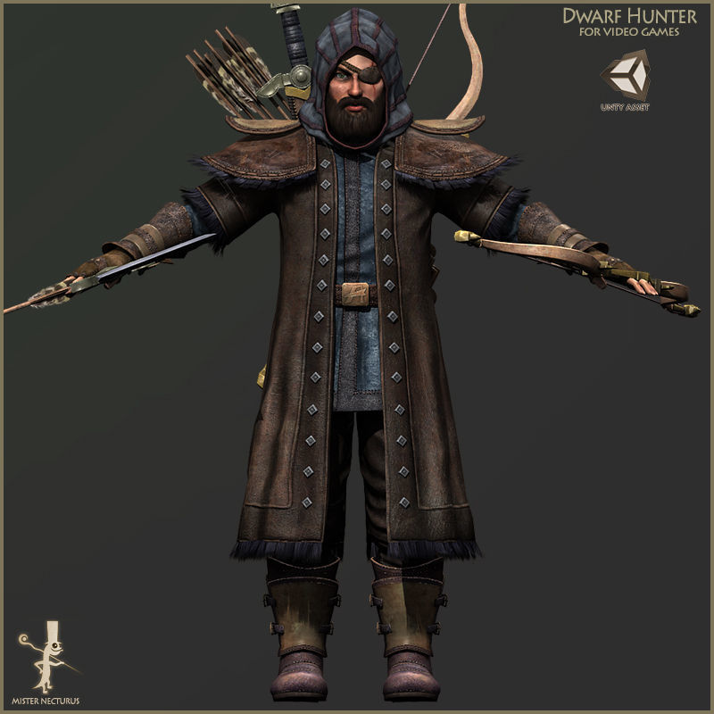 Dwarves Warriors Low-poly 3D model_26