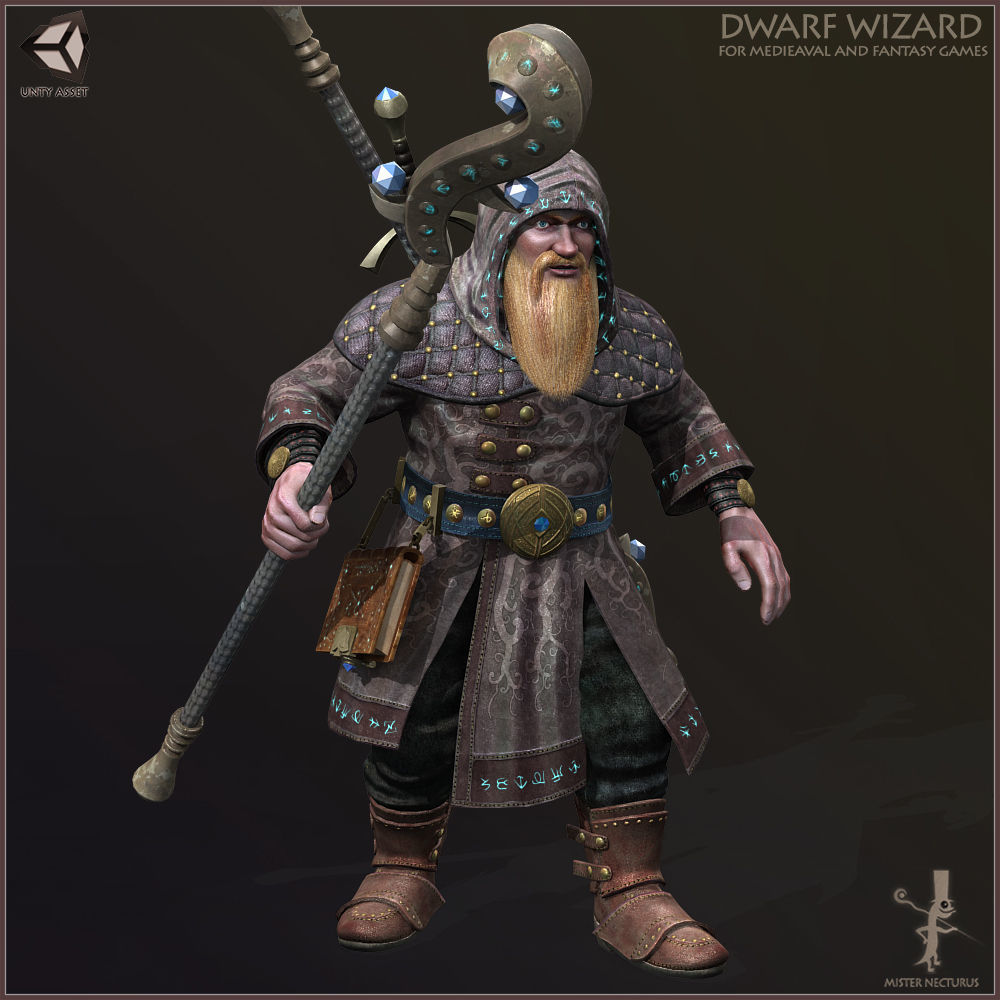 Dwarves Warriors Low-poly 3D model_40