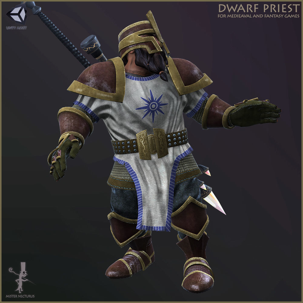 Dwarves Warriors Low-poly 3D model_3