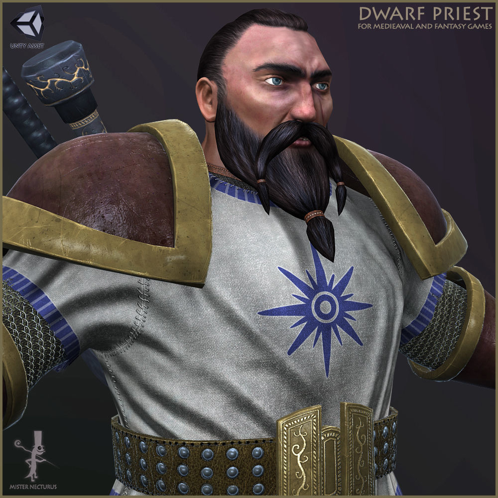 Dwarves Warriors Low-poly 3D model_7