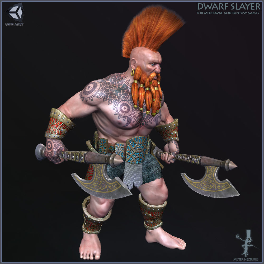 Dwarves Warriors Low-poly 3D model_52