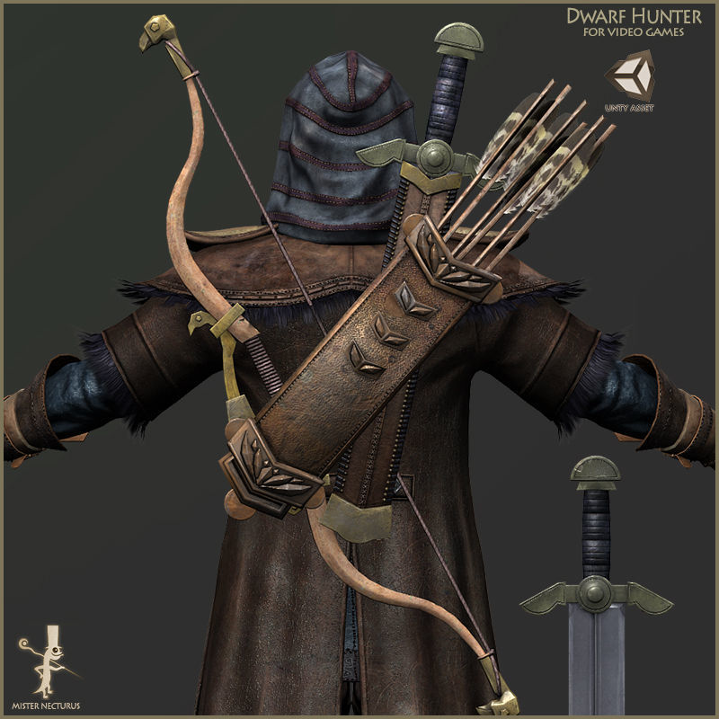 Dwarves Warriors Low-poly 3D model_24