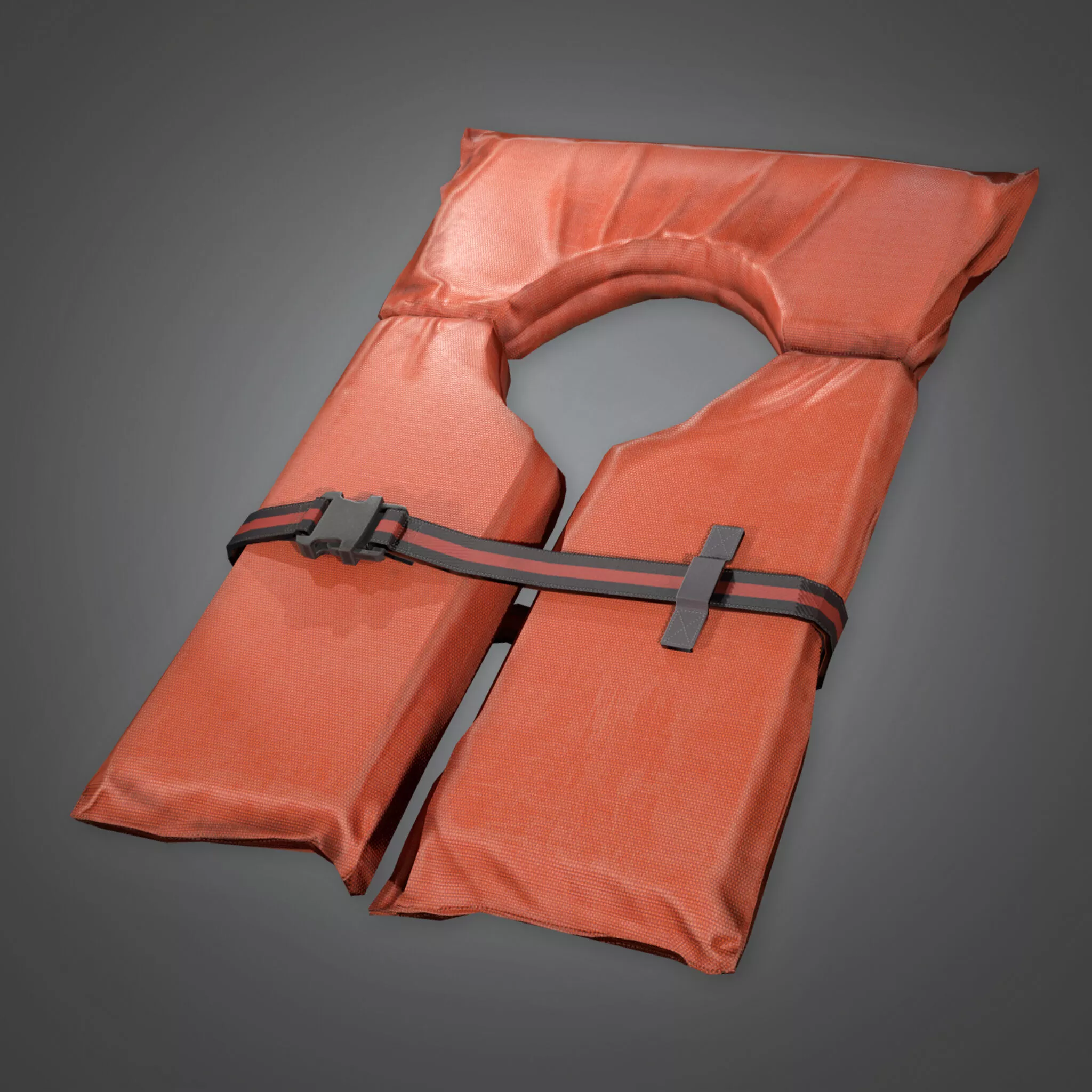 Orange Life Vest - Maritime Safety Jacket Game Ready Prop 3D print model