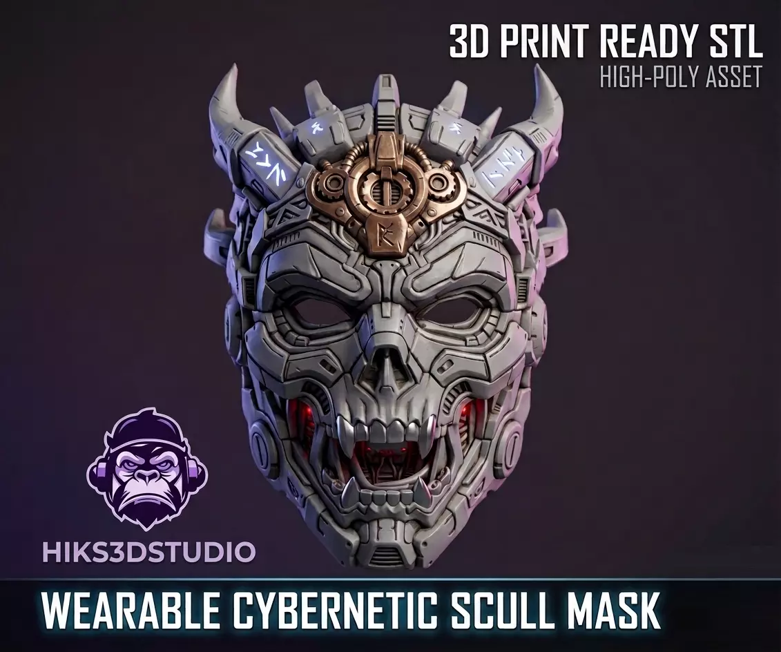 Biomech Void Skull Mask Wearable Cybernetic Sci Fi Armor STL 3D print model
