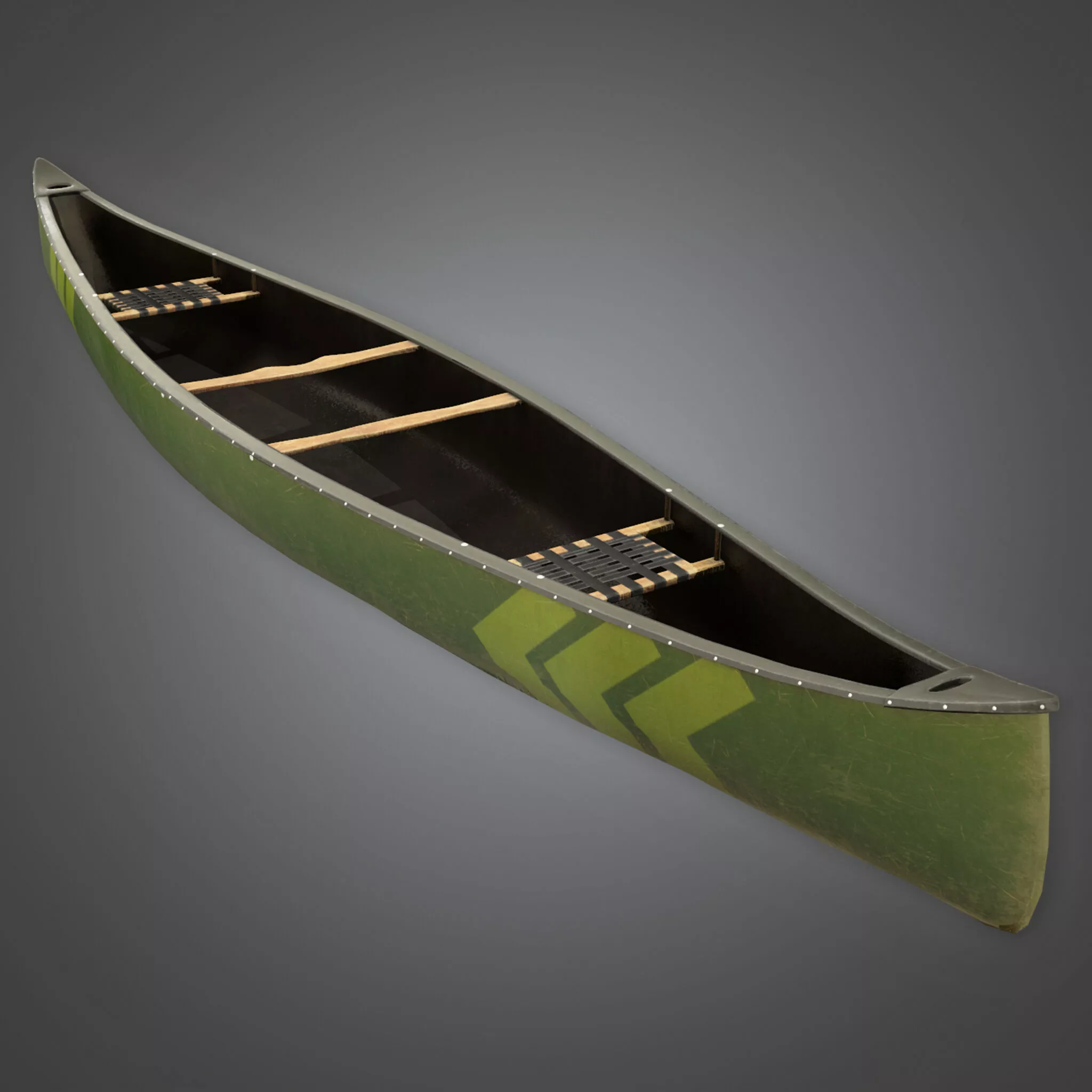 Weathered Green Canoe Boat AAA Free 3D print model