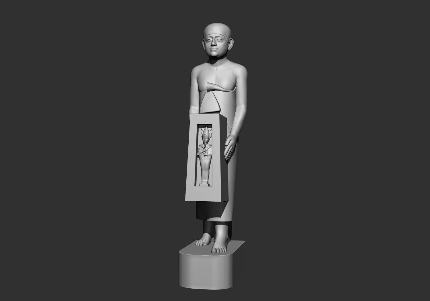 Egyptian Statue Holding a Shrine of Osiris 3D printable model 3D print model