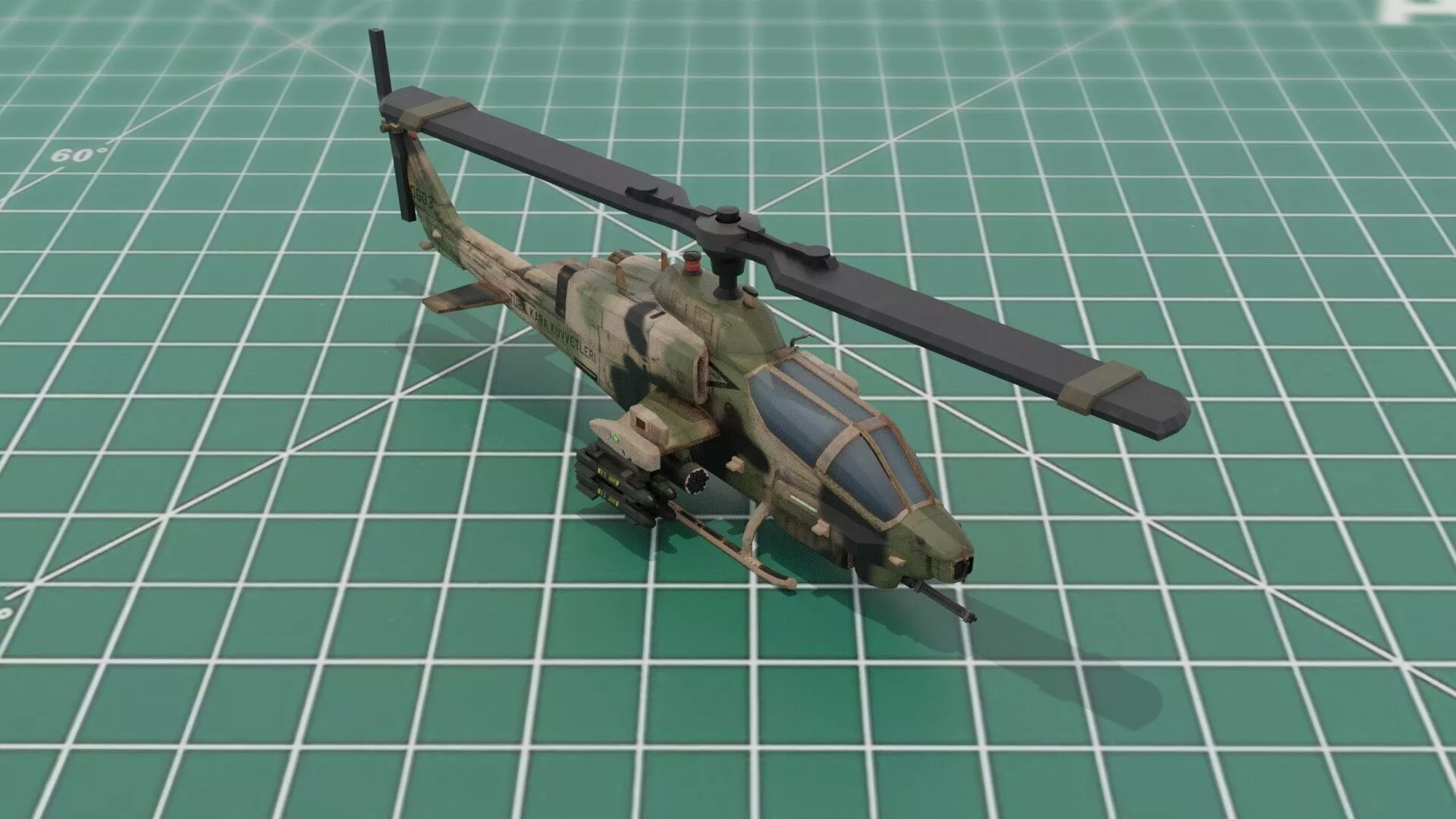 AH-1Z Super Cobra Attack Helicopter Wargame Miniature STL 3D print model