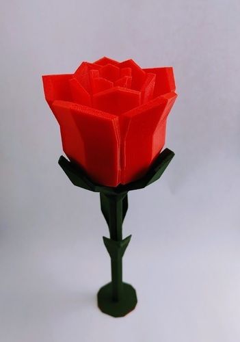 Low poly rose origami Free 3D print model
