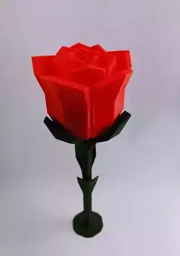 Low poly rose origami Free 3D print model
