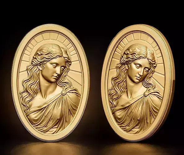Classical Goddess Bas Relief STL