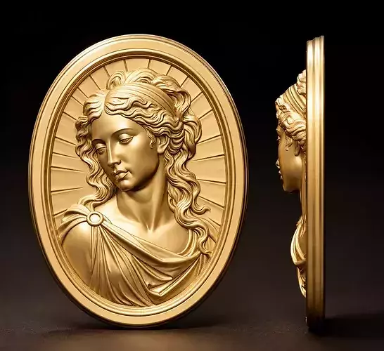 Classical Female Cameo Relief STL