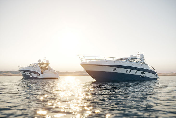 Yacht motor boat 3D model