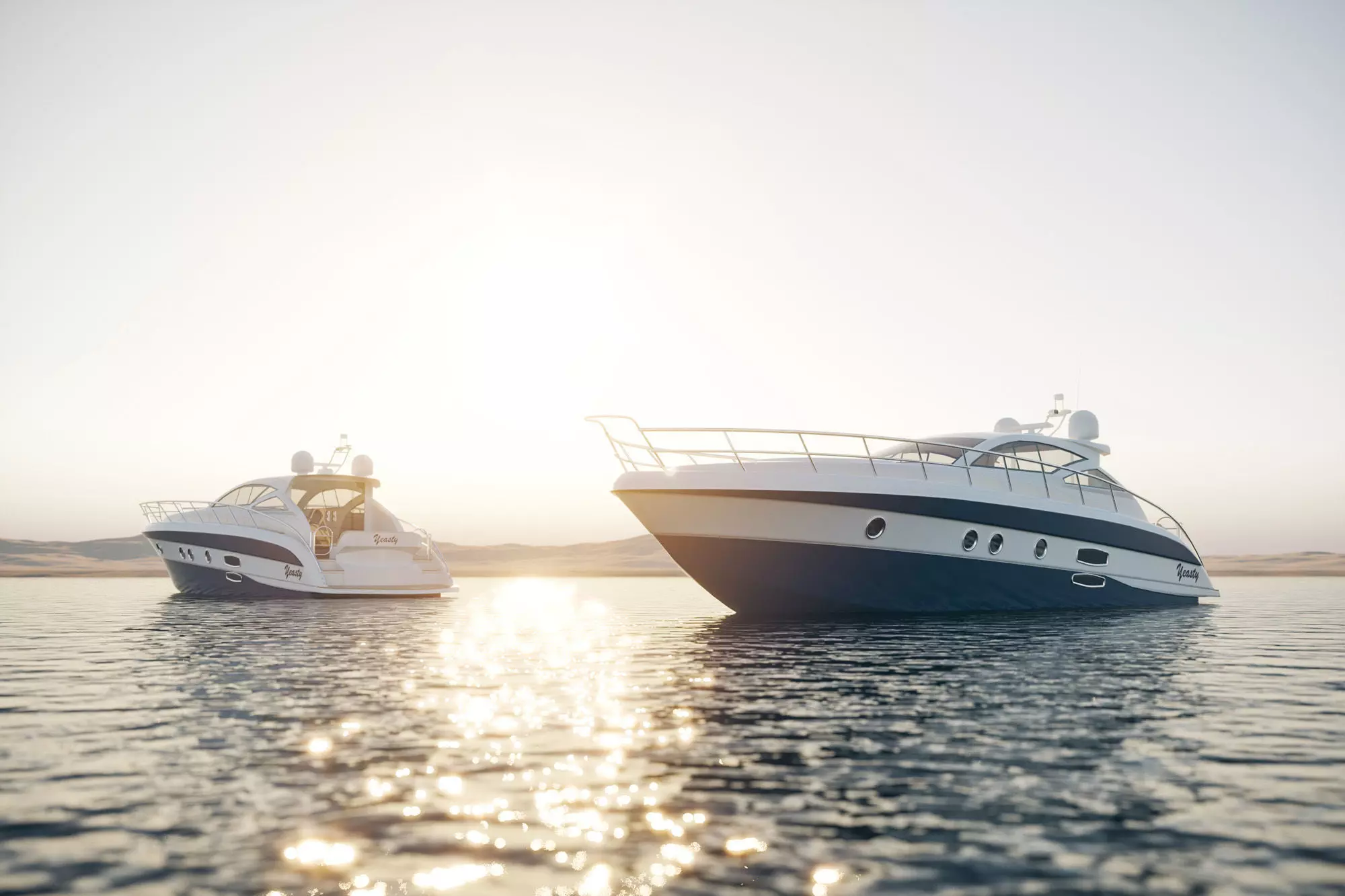 Yacht motor boat 3D model_0