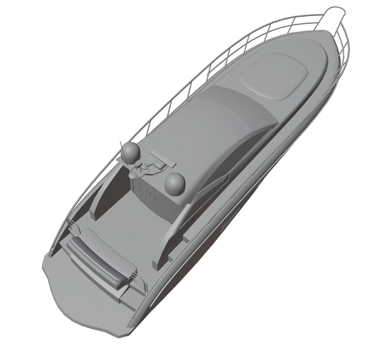 Yacht motor boat 3D model_4