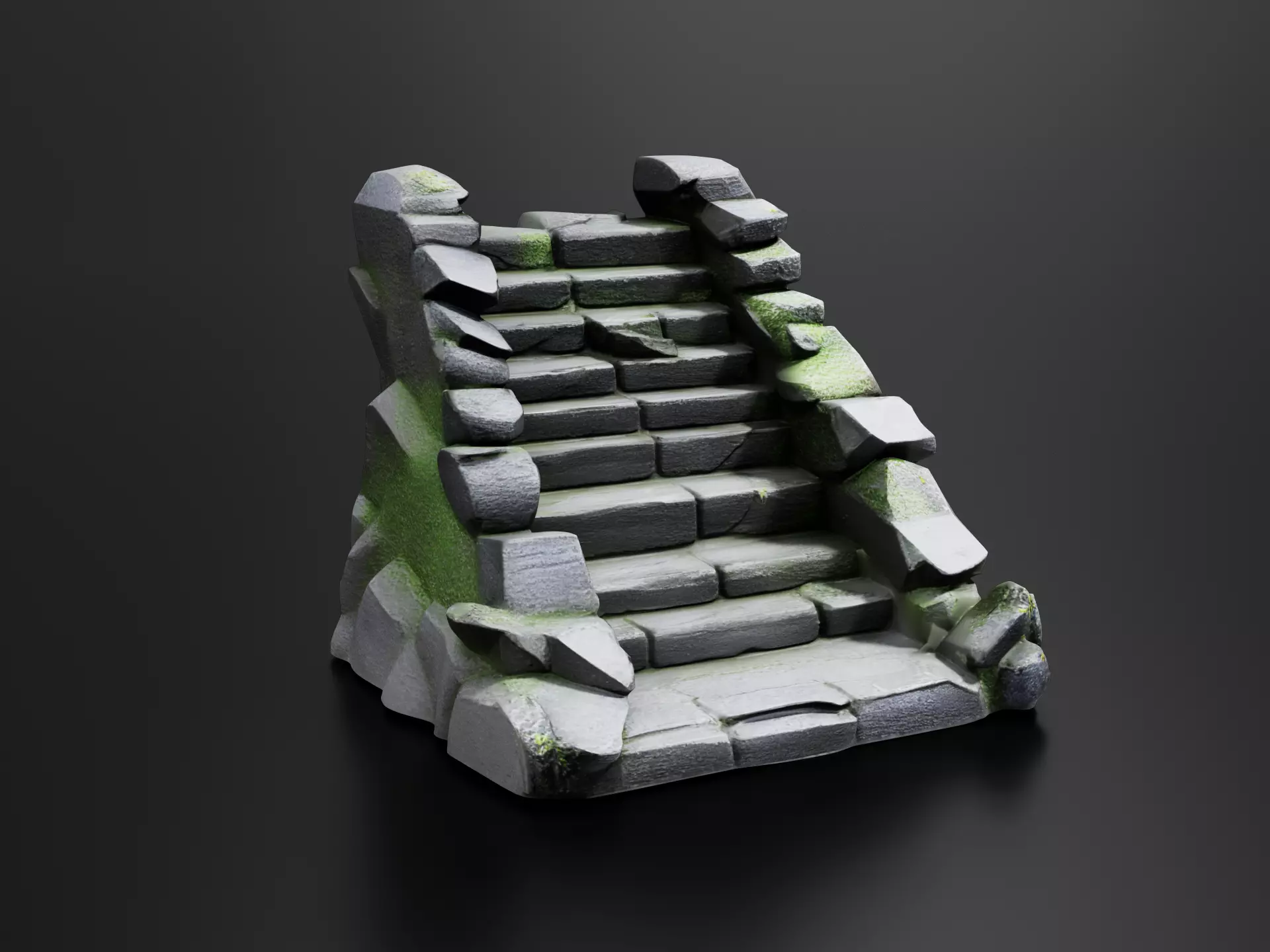 Old Stone Stairs 01 3D print model