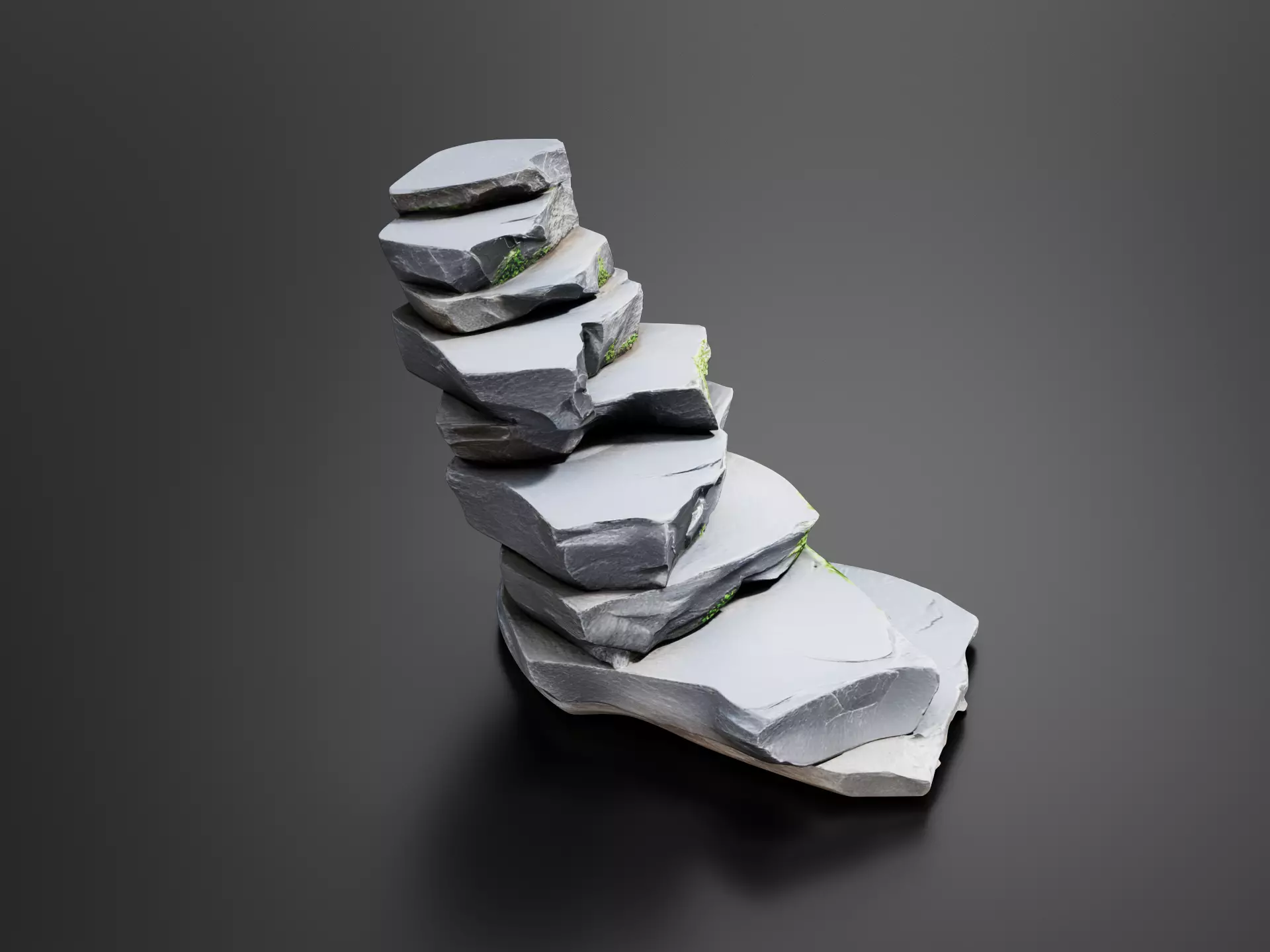 Old Stone Stairs 02 3D print model