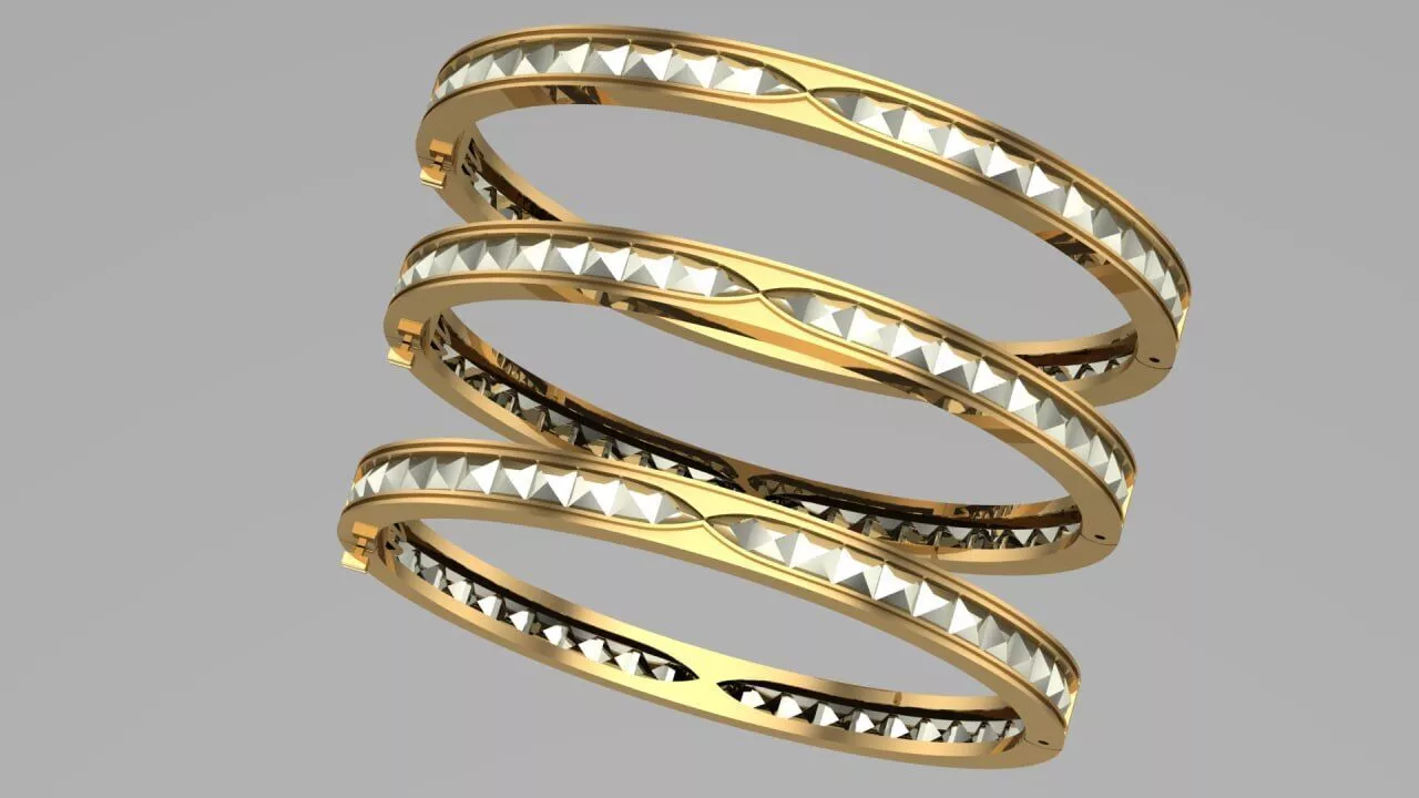Gold bracelet 3D print model