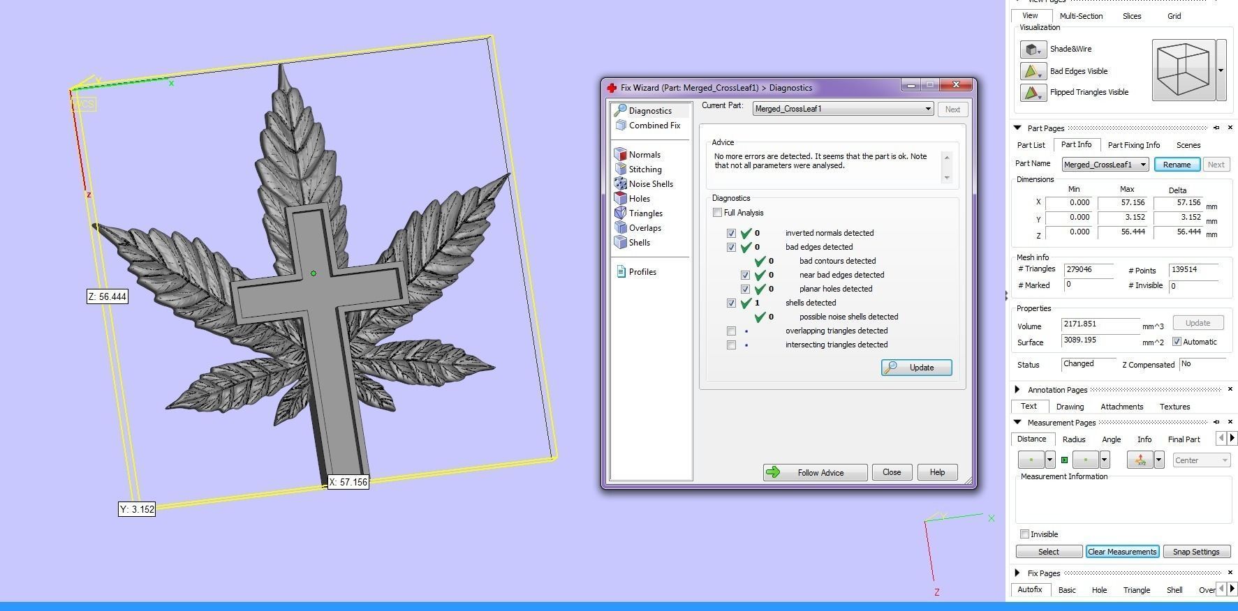 Cannabis cross 3D print model_4