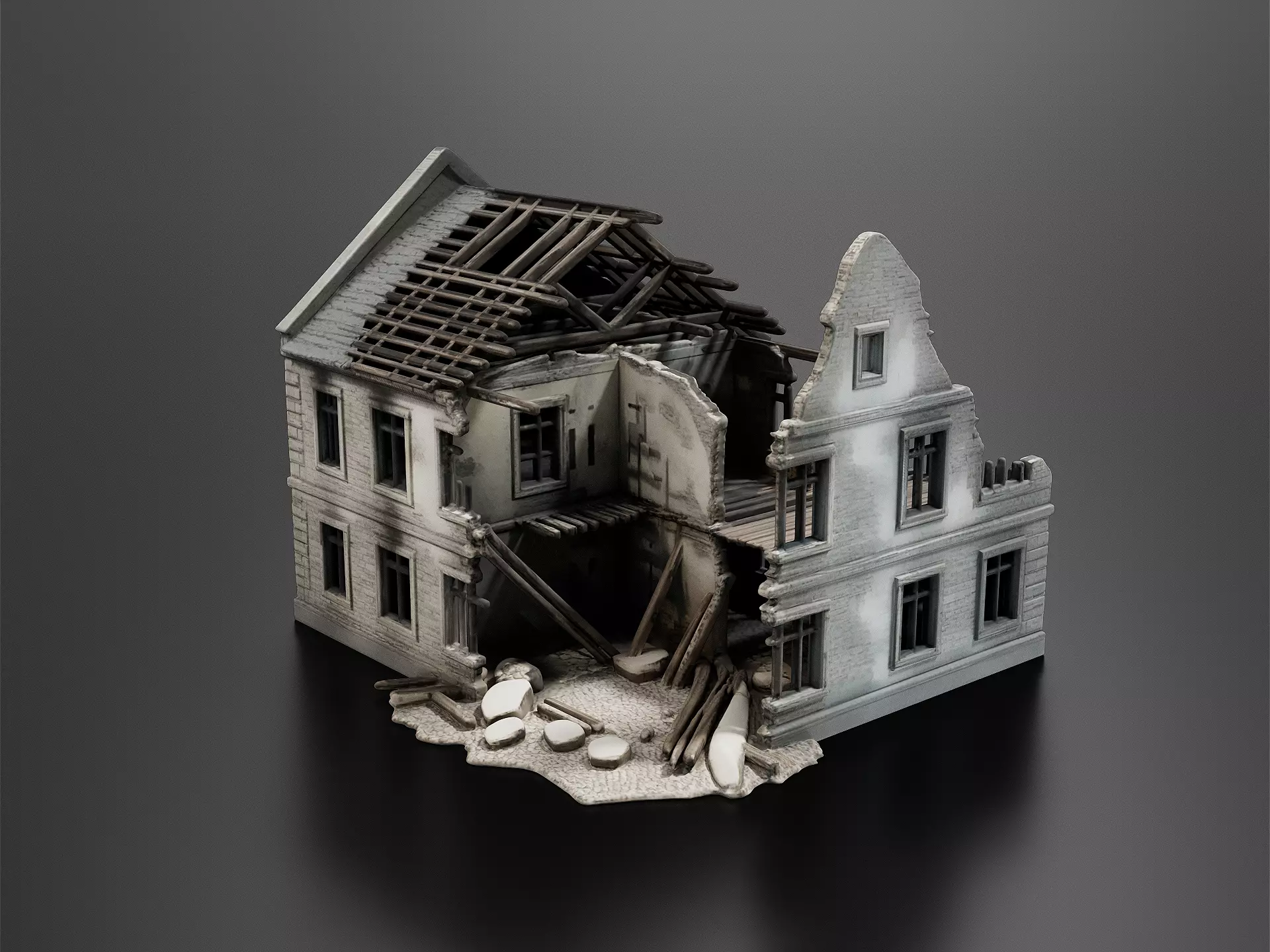 ruined house 01 3D print model