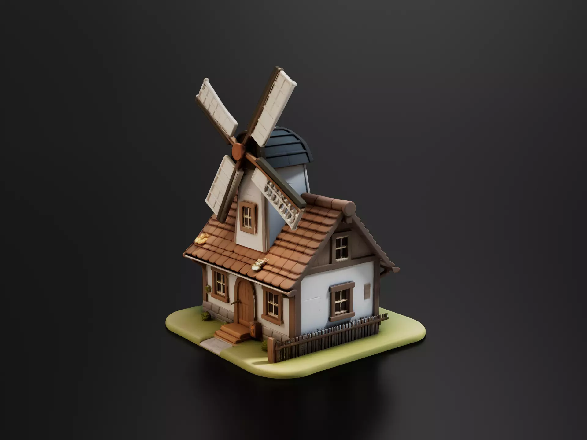 cottage windmill 02 3D print model