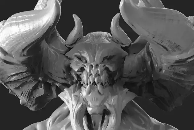 Demon bust Tiamat 3D print model