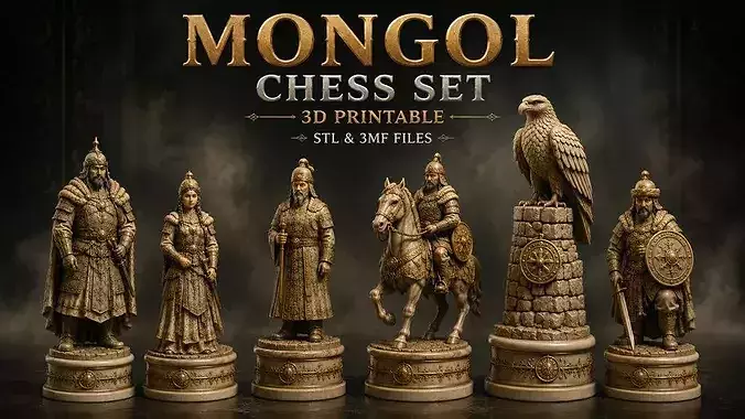 Mongolian Fantasy Chess Set