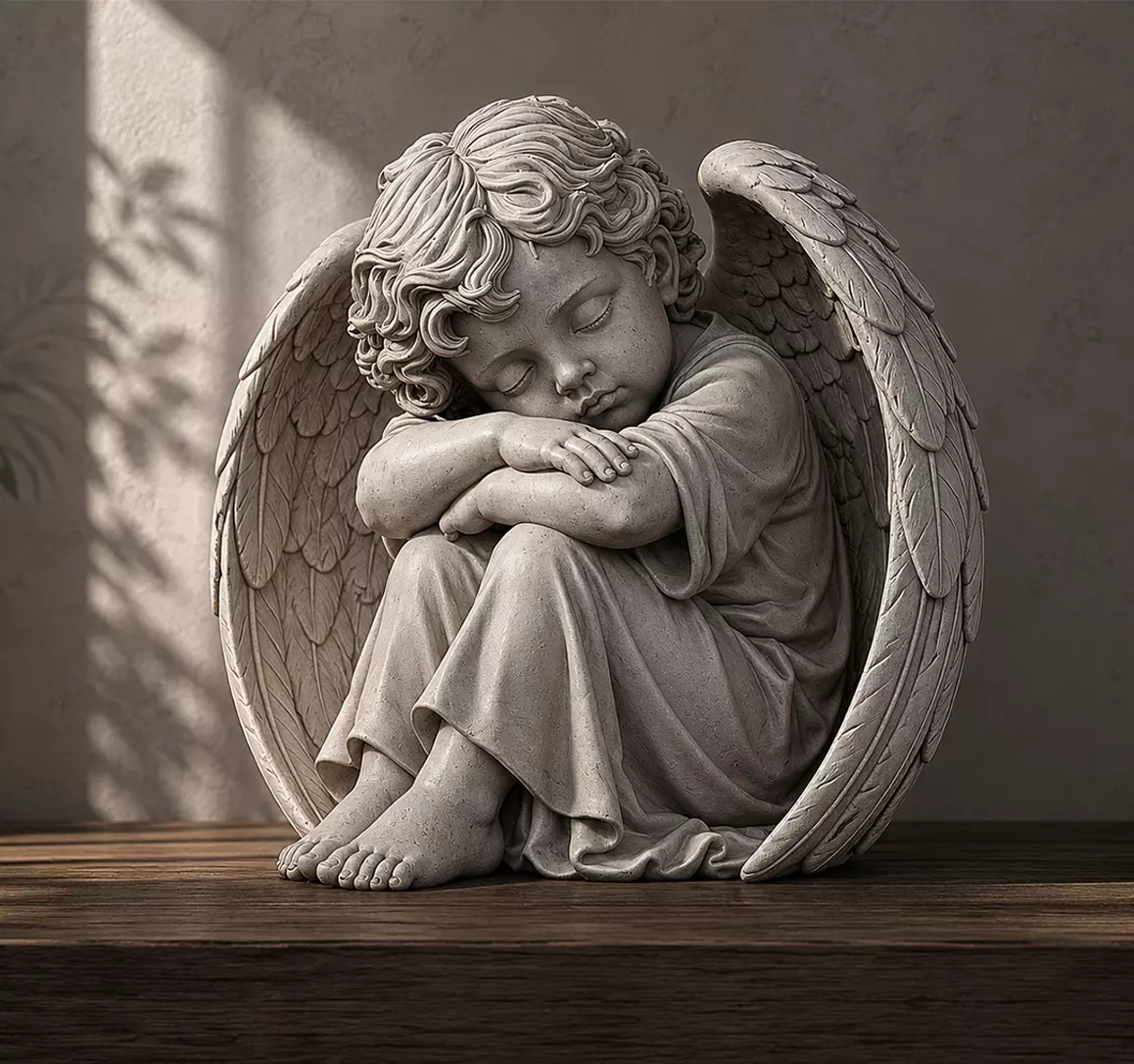 Sleeping Cherub Angel Sculpture v1 3D print model